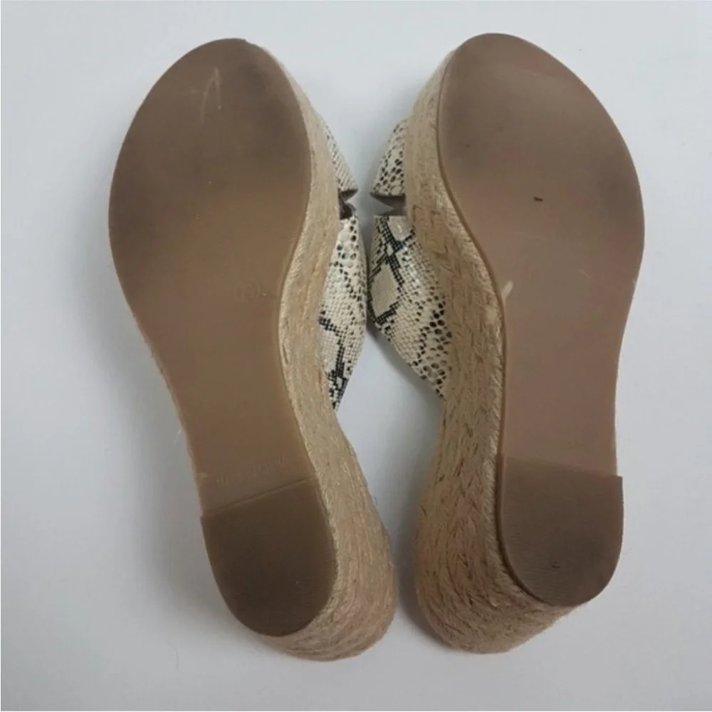Snake Print Platform Espadrilles Wedge Sandals Summer Vacay Vacation Shoes